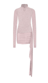 RHINESTONES MESH MINI DRESS IN NUDE DRESS sis label