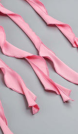 ROSE-DETAIL RUFFLED MINI DRESS IN PINK DRESS styleofcb