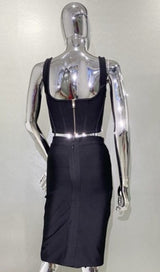 ROSES EMBELISHED CORSET TWO PIECES SET DRESS styleofcb