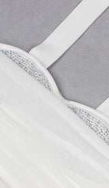 RUCHED BANDEAU MIDI DRESS IN WHITE DRESS STYLE OF CB