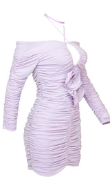 RUCHED OFF-SHOULDER MINI DRESS IN ILAC DRESS STYLE OF CB