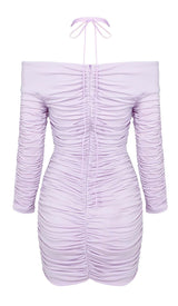 RUCHED OFF-SHOULDER MINI DRESS IN ILAC DRESS STYLE OF CB