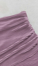 RUFFED OFF SHOULDER HIGH LOW DRESS IN LAVENDER styleofcb