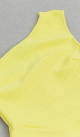 RUFFED ONE-SHOULDER MAXI DRESS IN YELLOW DRESS STYLE OF CB