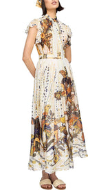 RUFFLE SLEEVE RELAXED MAXI DRESS DRESS STYLE OF CB