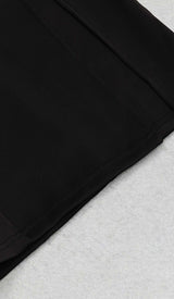 RUFFLE COLD SHOULDER MIDI DRESS IN BLACK DRESS STYLE OF CB