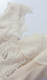 RUFFLED SLEEVELESS MIDI DRESS IN BEIGE DRESS sis label