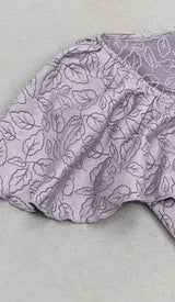 RUFFLED V-NECK ASYMMETRIC MIDI DRESS IN PURPLE DRESS styleofcb