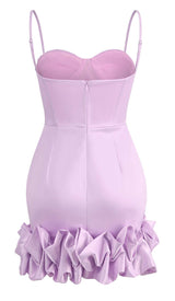 RUFFLED CORSET MINI DRESS IN PURPLE DRESS STYLE OF CB
