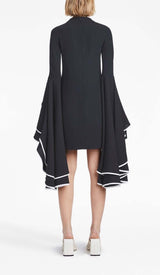 RUFFLED SLEEVE MINI DRESS IN BLACK DRESS STYLE OF CB