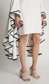 RUFFLED SLEEVE MINI DRESS IN WHITE DRESS STYLE OF CB