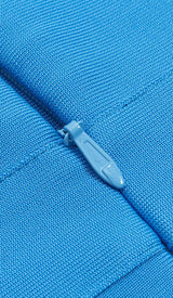 RUFFLE ONE SHOULDER MIDI DRESS IN BLUE DRESS STYLE OF CB