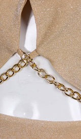 RUFFLES HALTER HIGH LOW DRESS IN GRAY styleofcb