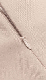 RUFFLE STRAPPY MIDI DRESS IN BEIGE DRESS STYLE OF CB