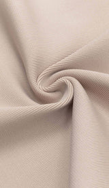 RUFFLE STRAPPY MIDI DRESS IN BEIGE DRESS STYLE OF CB