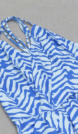 RUFFLE STRIPES MIDI DRESS IN BLUE DRESS styleofcb