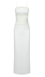 STRAPPY MESH MAXI DRESS IN WHITE DRESS styleofcb