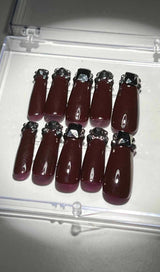 CRYSTAL WINE COFFIN HANDMADE PRESS ON NAILS Press On Nails Oh CICI