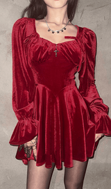 Retro square neck waist dress styleofcb