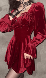 Retro square neck waist dress styleofcb