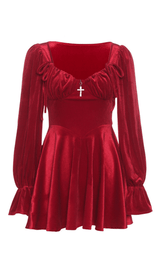 Retro square neck waist dress styleofcb