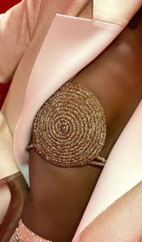 RHINESTONE EMBELLISHED SILK BRA TOP IN GOLD TOPS & SKIRTS styleofcb