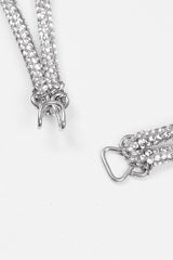 RHINESTONE EMBELLISHED SILK BRA TOP IN SILVER TOPS & SKIRTS styleofcb