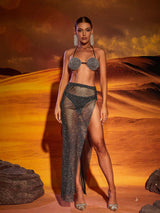 SPIRAL CRYSTAL BUSTIER TOP IN BLACK Tops styleofcb