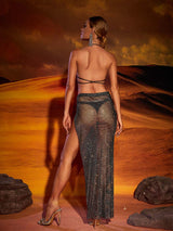 SPIRAL CRYSTAL BUSTIER TOP IN BLACK Tops styleofcb