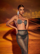 SPIRAL CRYSTAL BUSTIER TOP IN BLACK Tops styleofcb