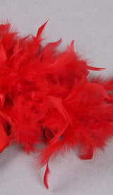 FEATHER PLUNGE MIDI DRESS DRESS STYLE OF CB