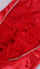 SATIN BOW BACK MINI DRESS IN WINE RED Dresses styleofcb