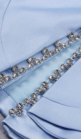 SATIN CRYSTAL BOW SKIRT IN BLUE Skirts styleofcb