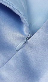 SATIN CRYSTAL BOW SKIRT IN BLUE Skirts styleofcb