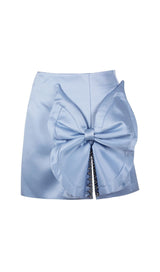 SATIN CRYSTAL BOW SKIRT IN BLUE Skirts styleofcb S BLUE
