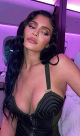 SATIN MIDI DRESS IN BLACKISH GREEN Dresses styleofcb