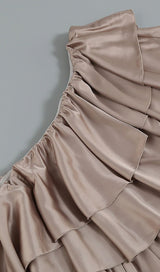 SATIN ONE SHOULDER RUCHED BODYSUIT Clothing styleofcb