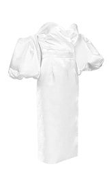 SATIN STRAPLESS MIDI DRESS IN WHITE Dresses styleofcb