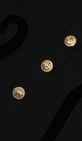 SCULPTURE BUTTON MINI DRESS IN BLACK styleofcb