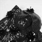 SEQUIN APPLIQUÉD MAXI DRESS IN BLACK DRESS STYLE OF CB