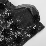 SEQUIN APPLIQUÉD MAXI DRESS IN BLACK DRESS STYLE OF CB