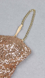 SEQUIN CORSET MIDI DRESS IN METALLIC GOLD DRESS sis label