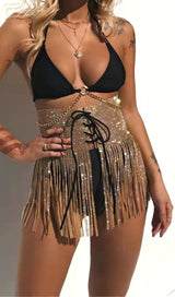 SEQUIN CRYSTAL MINI SKIRT Mini Skirts styleofcb FREE SIZE GOLD