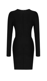 SEQUIN CUT OUT BANDAGE MINI DRESS IN BLACK Dresses styleofcb