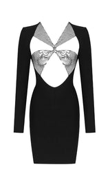 SEQUIN CUT OUT BANDAGE MINI DRESS IN BLACK Dresses styleofcb