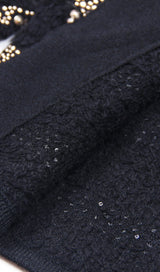 SEQUIN-EMBELLISHED KNITTED TWO PIECE SET IN WHITE DRESS sis label