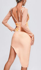 SEQUIN IRREGULAR MIDI DRESS IN PINK DRESS styleofcb