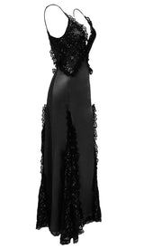 SEQUIN LACE MAXI DRESS BLACK DRESS styleofcb
