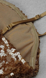 SEQUIN MAXI DRESS IN BROWN Dresses styleofcb