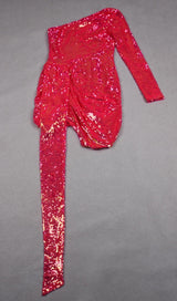SEQUIN ONE SHOULDR MINI DRESS IN PINK Dresses styleofcb